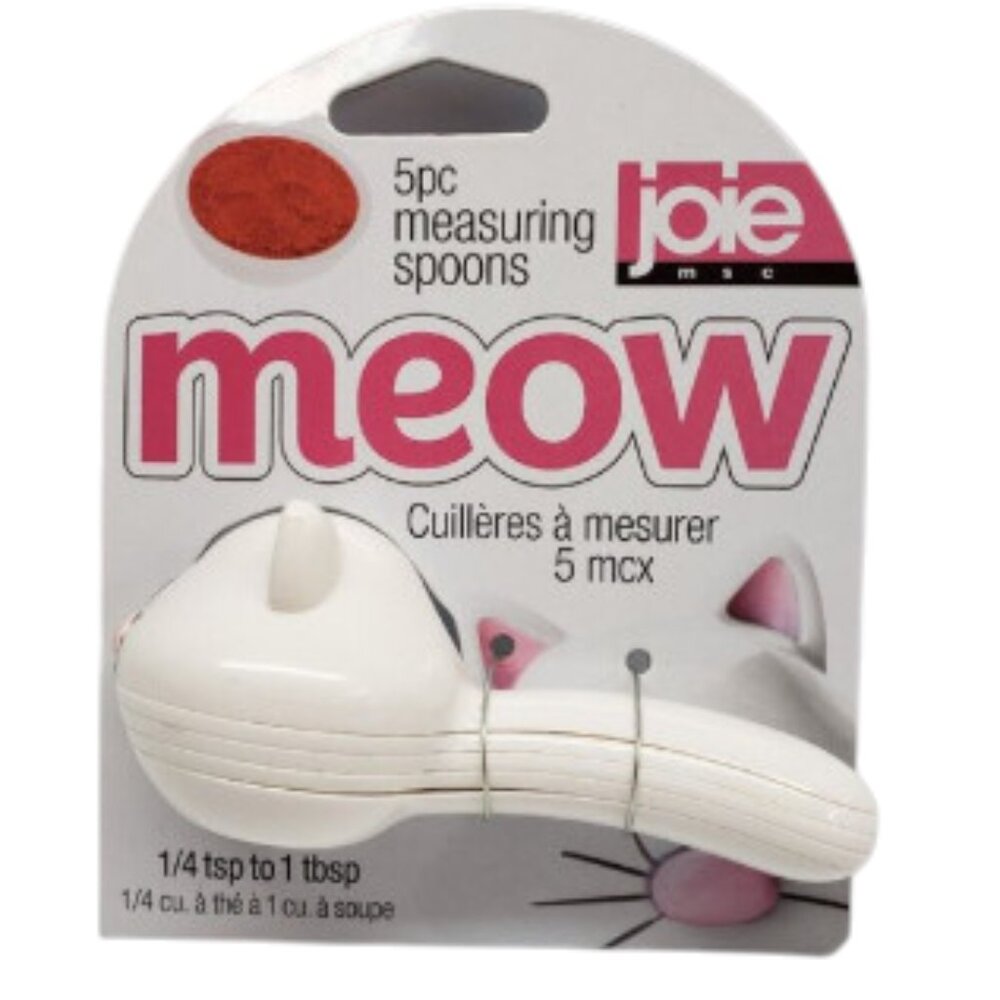 🔷️New Joie Cat Measuring Spoon Set Meow 5 Piece White